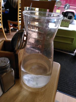 Carafe of water (April 2024) at Little Devil's Cafe in Aberystwyth