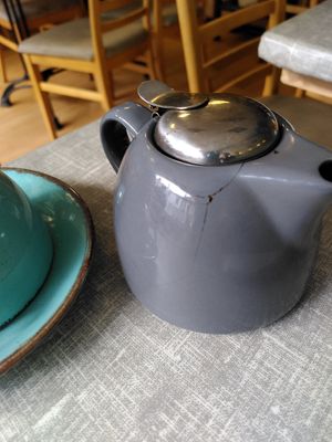 Decaf tea (June 2024) at Little Devil's Cafe in Aberystwyth