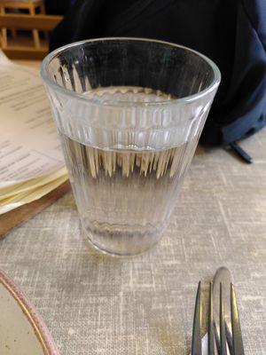 Glass of water (March 2025) at Little Devil's Cafe in Aberystwyth