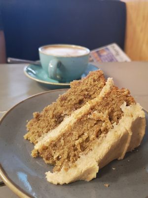 Vegan lotus biscuit cake at Little Devil's Cafe in Aberystwyth