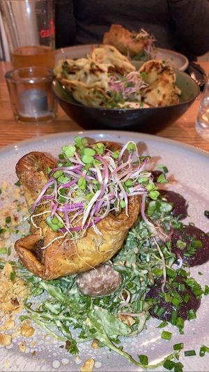 Shiitake Wellington and scallion pancake  #Veganuary at VanPlanten in Utrecht
