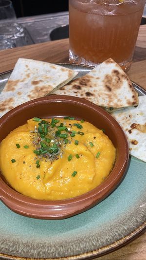 Quesadilla with cheesy dip  at VanPlanten in Utrecht
