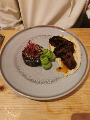 Delicious main dish with spicy mushrooms at VanPlanten in Utrecht