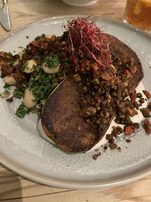 Pompoen met boerenkool en Limabonen   at VanPlanten in Utrecht