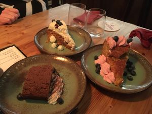 Browny, carrot cake, beetroot cake...all very yummy!  at VanPlanten in Utrecht