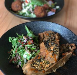 Rotolo with spinazie and vegan feta at VanPlanten in Utrecht