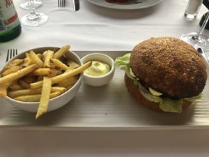 Beetroot burger at Terrasse in Zurich