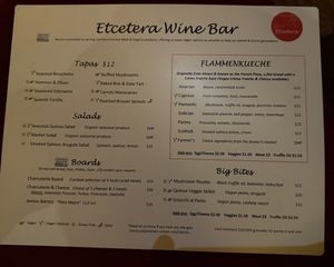 Menu  at Etcetera Wine Bar in San Francisco