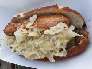 Vegan Bratwurst Sausage  at Vegan Brüder in Fort Lauderdale