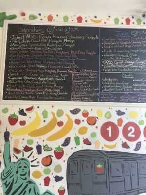 Smoothie menu  at Good Stuff Juice Company in New York City