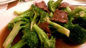 Beef and broccoli at Wheel of Life in Irvine