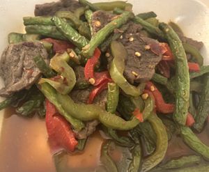 Mock beef dish  at Wheel of Life in Irvine