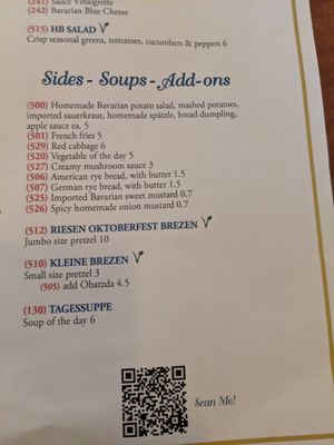 Vegan menu items are clearly labeled. at Hofbrauhaus in Las Vegas