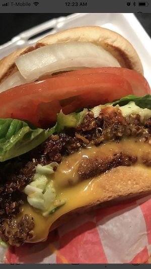 Famous chili slaw burger. at Nut Cafe in Jonesboro