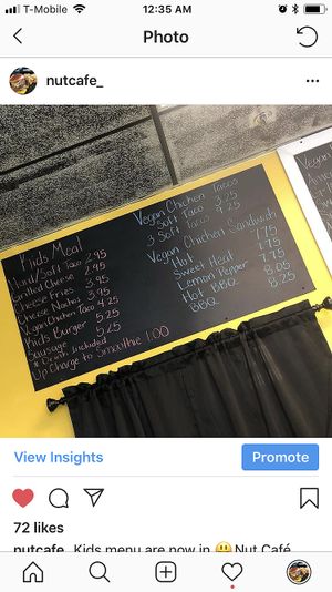 We love the kids! Our kids menu. at Nut Cafe in Jonesboro