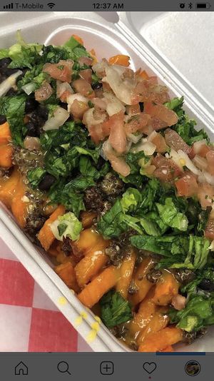 Our large sweet potato taco fries!😍 at Nut Cafe in Jonesboro