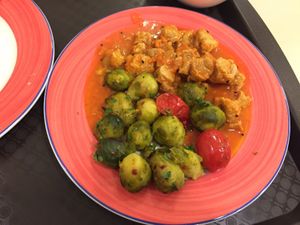 Spicy Brussels sprouts and soy Gulasch  at Lyublyu i Blagodaryu in Yekaterinburg