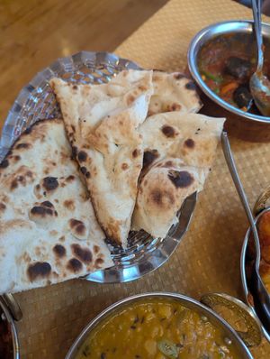 Vegan naan bread at The Everest in Westport
