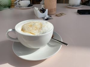 Cappuccino with soy milk ☕️   at La Goleta in Mallorca