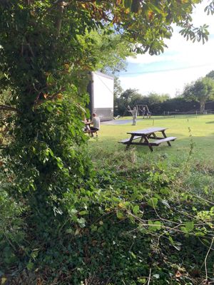 Putting up tonight’s open air cinema! Why can’t I live here?!  at The Crown Inn in Broughton