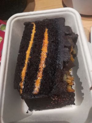 Orange fudge cake at Swadish in Glasgow