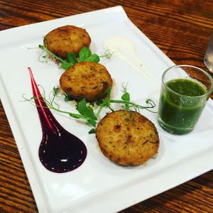 Potato tikki starter at Swadish in Glasgow