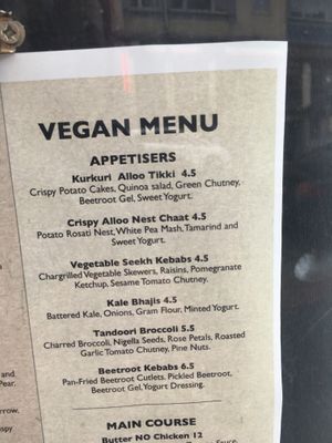 Menu starters at Swadish in Glasgow