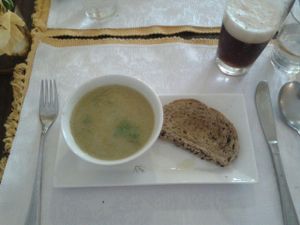 Veggie soup at El Celler de Triton in Sant Feliu De Guixols