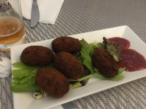 Croquetas de setas - yum!! at El Celler de Triton in Sant Feliu De Guixols