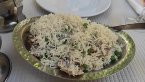fried rice with mushrooms at Bengal Tandoori in Lisbon
