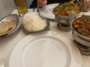 Order of rice, paratha, Aloo Gobi and Chana.  at Bengal Tandoori in Lisbon