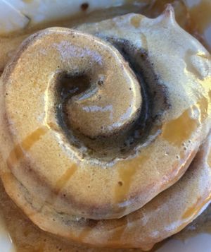 Coffee and caramel  at Cinnaholic in Belmont