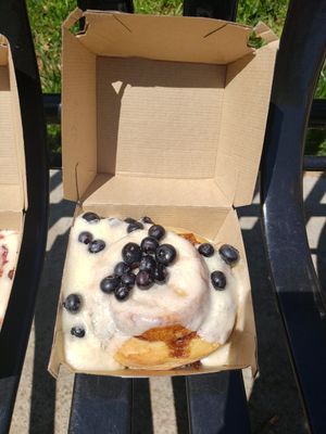 Almond Blueberry at Cinnaholic in Belmont