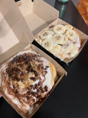 Cookie Monster & Bananas Foster  at Cinnaholic in Belmont