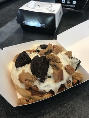 Cookie topped bun. Yum!  at Cinnaholic in Belmont