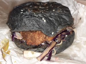 Katsu burger at Punk Vegan in Leeds