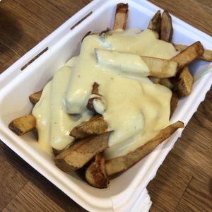 Cheesy chips at Punk Vegan in Leeds