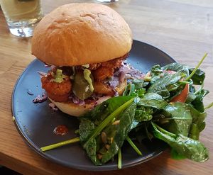 Cauliflower burger at Punk Vegan in Leeds
