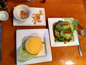 Stuffed potato and stuffed avocado with roasted corn. at Aji Limon in Bonita Springs
