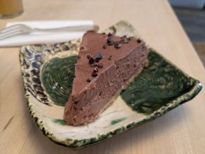 Chocolate mousse cake at Tushita in Munich