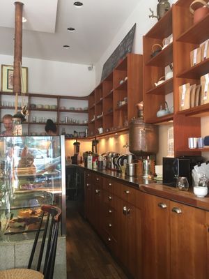 behind the counter at Tushita in Munich