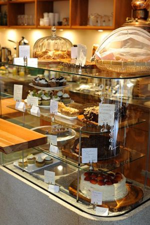 The vegan cakes and desserts are so YUMMY! at Tushita in Munich