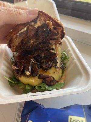 Black Truffle Burger.  at 24 Karrots Cafe in Kilgore