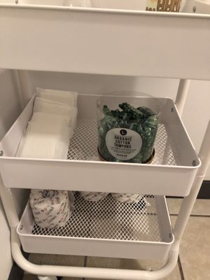 Organic tampons and pads in the bathroom! at 24 Karrots Cafe in Kilgore