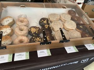 VG donuts  at Crosstown Doughnuts - Kings Cross Market in North London