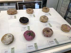 Doughnuts at Crosstown Doughnuts - Kings Cross Market in North London