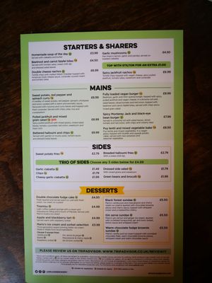 Vegan, veggie menu Sept 2019 at White Lion Royal Hotel in Bala