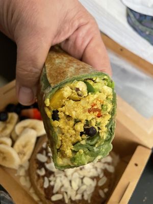Scrambled Tofu Breakfast wrap  at Bloom Vegan Kitchen in Dubai