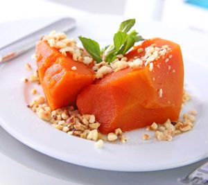 Crispy pumpkin dessert (vegan ) at Derdiyoklar Kahvesi in Alacati