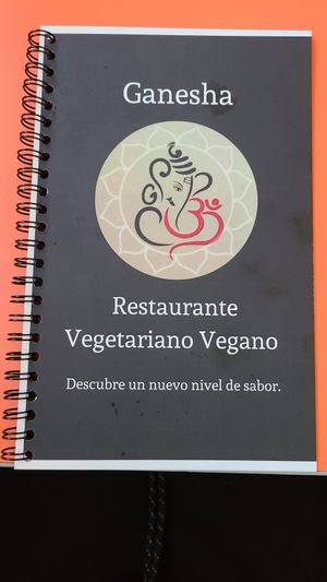 Menu at Ganesh in Guadalajara